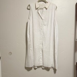 COS Cream Sleeveless Shirt Dress